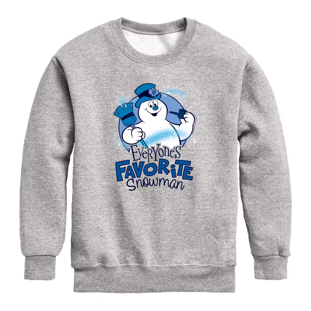Детское флисовое худи с принтом Frosty the Snowman, Frosty the Snowman, Athletic Heather