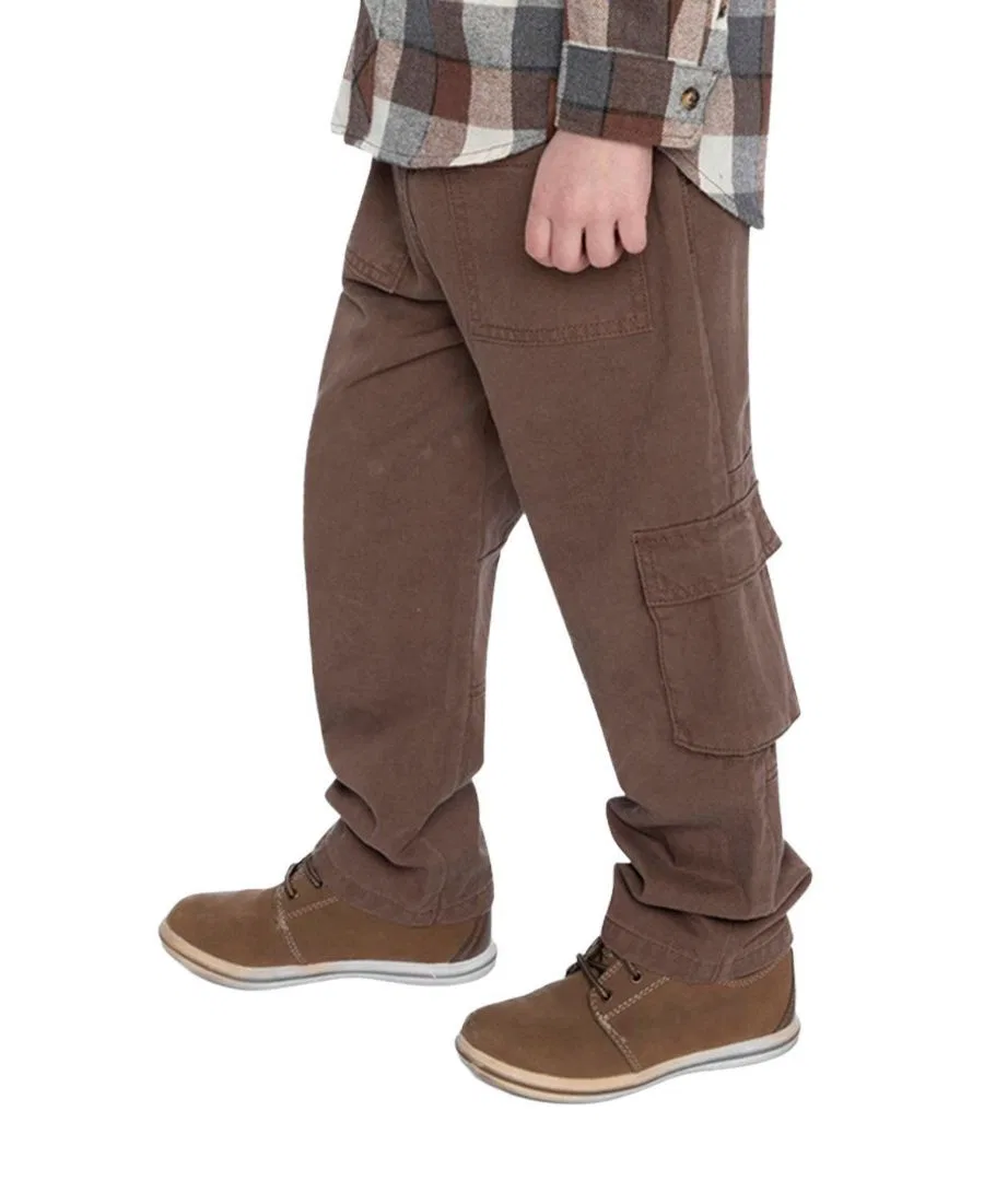 Брюки из твила с карго-карманами, модель Boys Must-Haves Deux par Deux, Neutral Brown — фото 3