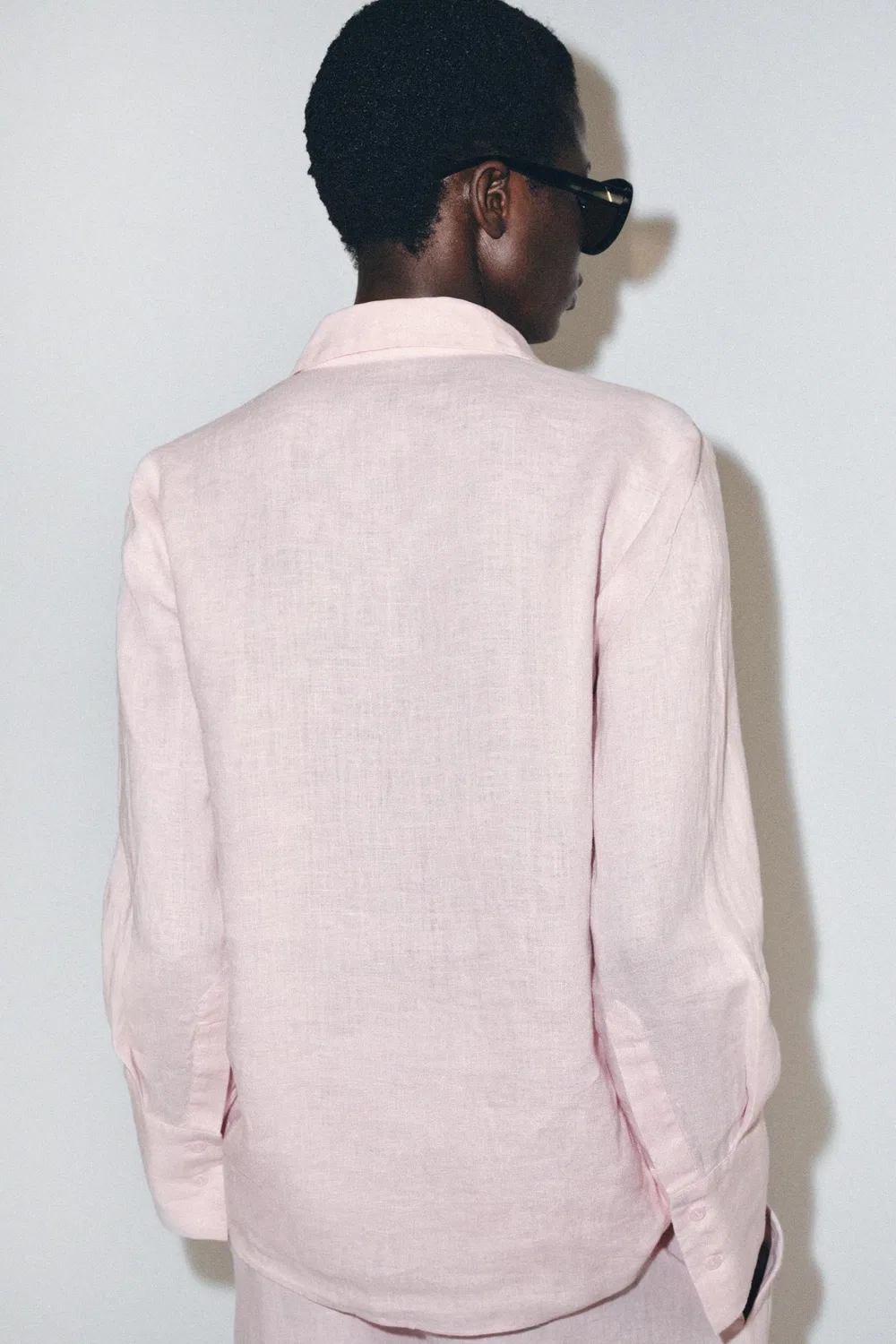Рубашка из 100% льна из коллекции ZW. ZARA, Pink — фото 3