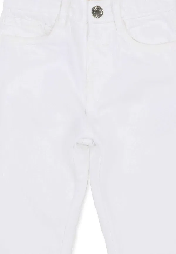 Брюки прямого кроя straight leg jeans Tru Trussardi Junior, белый — фото 3
