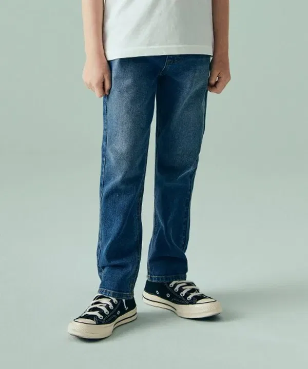 Джинсы прямые slim, Musinsa Standard Kids, средний индиго