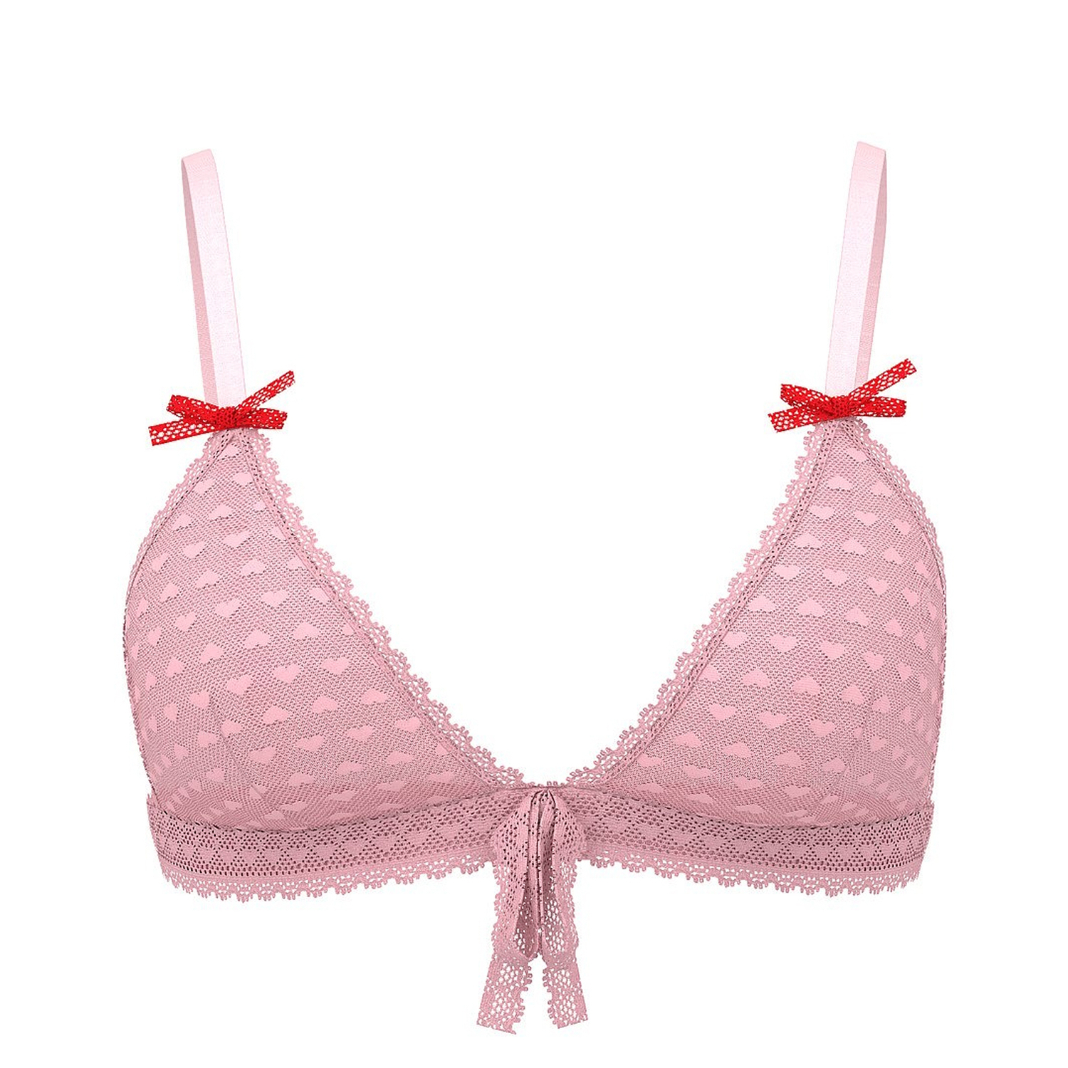 

Бюстгальтер Victoria's Secret Heart Lace Unlined Triangle, розовый