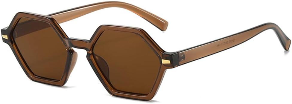 

Солнцезащитные очки Retro Polygon для женщин с градиентным переходом цвета и защитой от УФ-излучения UV400; солнцезащитные очки Retro Polygon для мужчин с заклепками MTZJH, Tea Tea