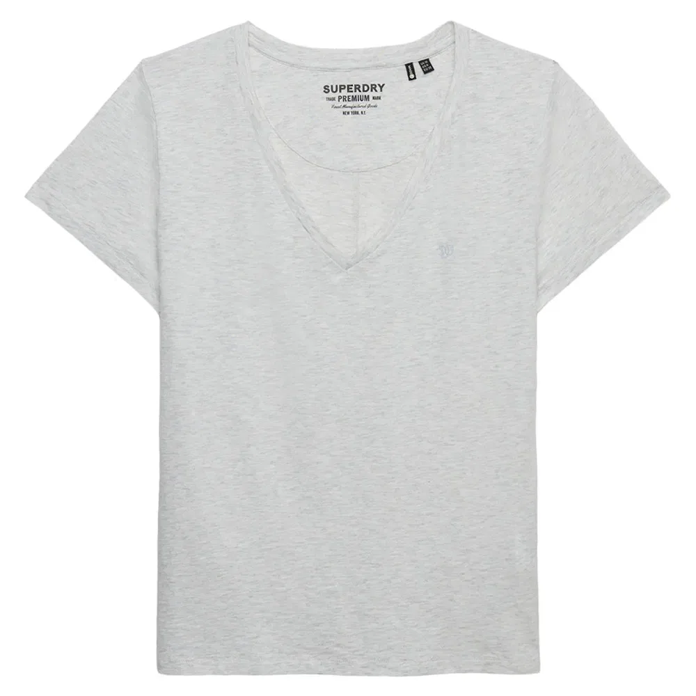 Женская футболка с v-образным вырезом и вышивкой Superdry, White — фото 3