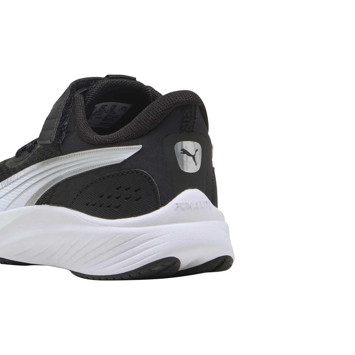 Детские кроссовки с липучками Pounce Lite Puma, Schwarz / Weiss / Silber — фото 4
