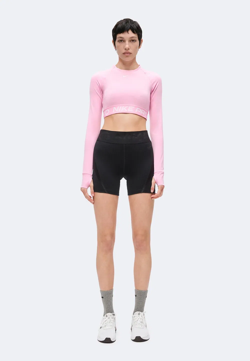 Nike Pro DF 365 Crop LS - футболка с длинными рукавами Nike Performance, Pink Rise/White — фото 2