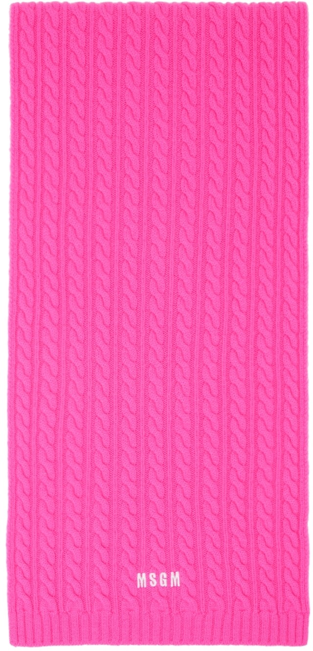 

Розовый шарф с вышивкой MSGM