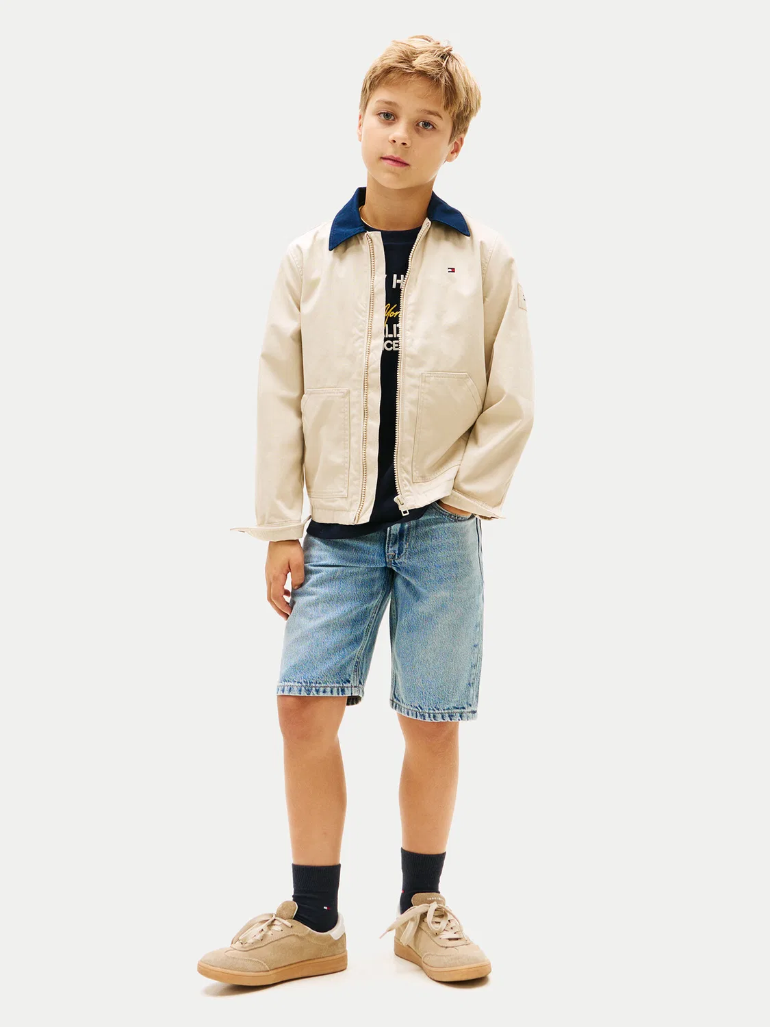 Джинсовые шорты прямого кроя для мальчика Tommy Hilfiger, синий — фото 2