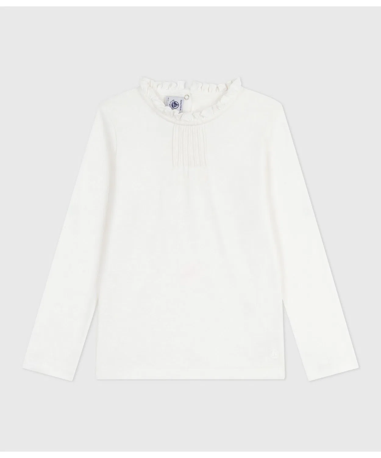 Детская футболка с длинным рукавомPETIT BATEAU, Off White