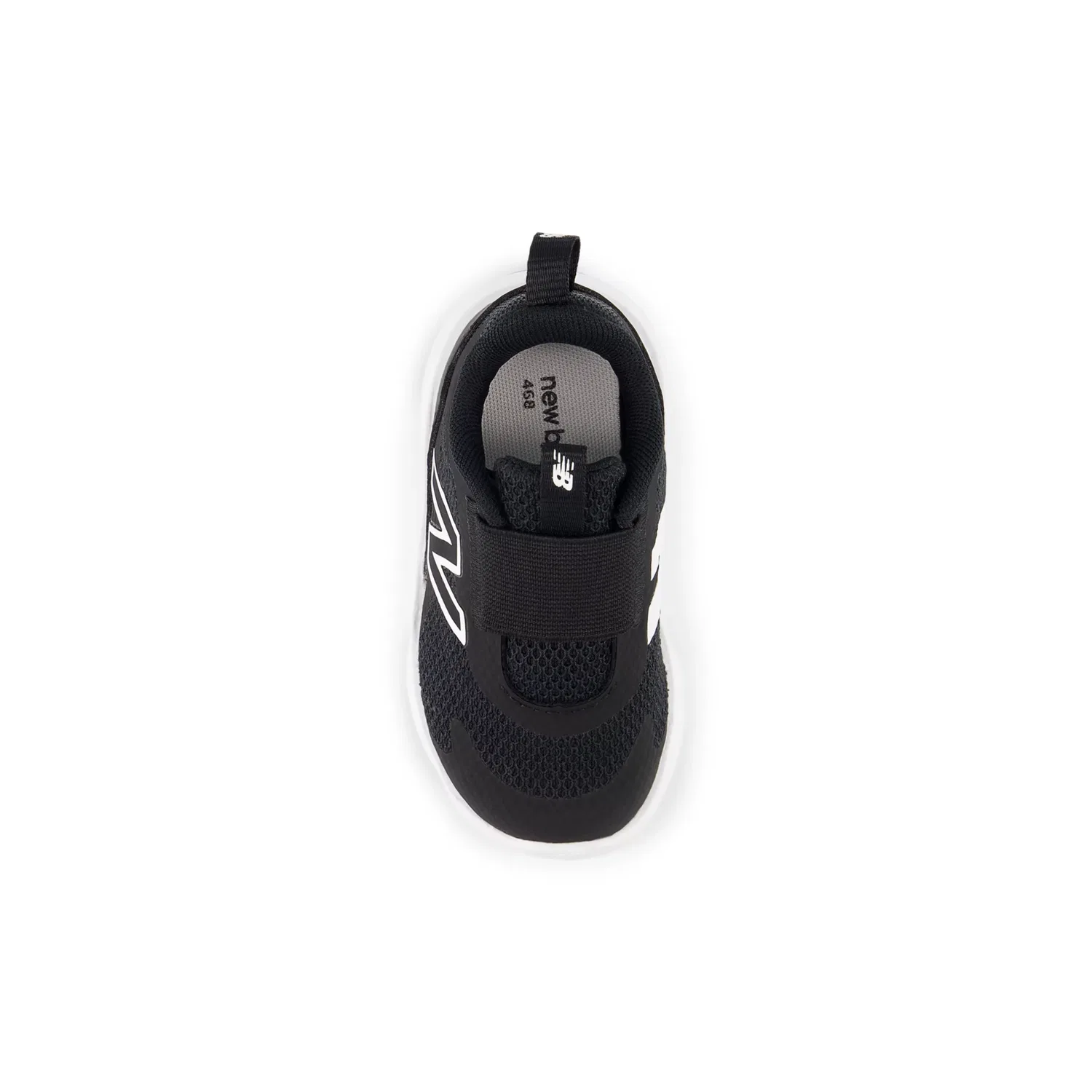 Детские кроссовки без шнуровки с дышащей сеткой 468 Slip On New Balance, Black With White — фото 4