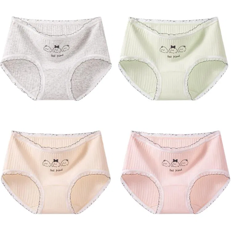 Детские трусы для девочек хлопковые Red bean, Grey Green Yellow Pink