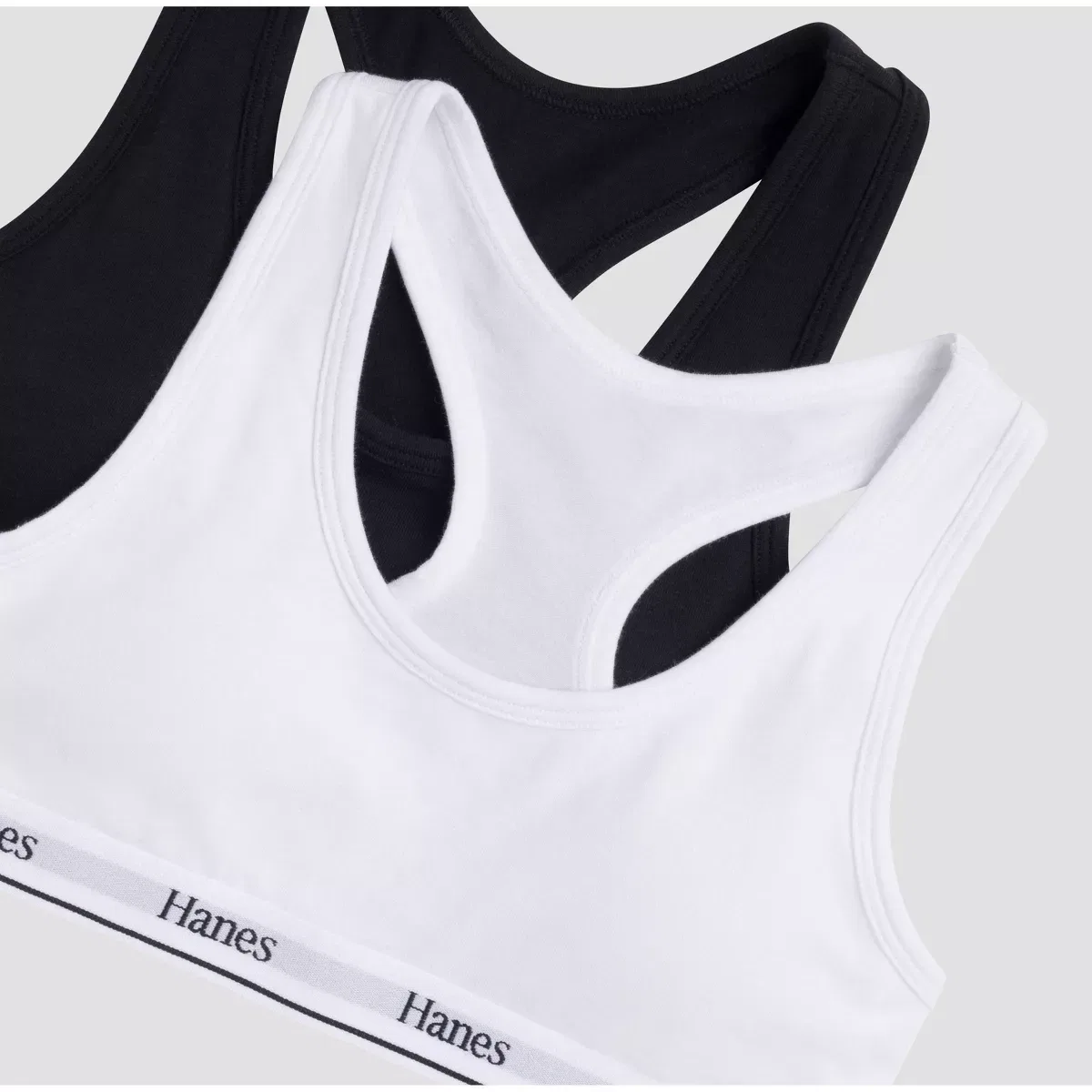 Детский спортивный бюстгальтер хлопковый комплект 2 шт. KIDS SOCKS/PACKAGED UNDERWEAR, White | Black — фото 2