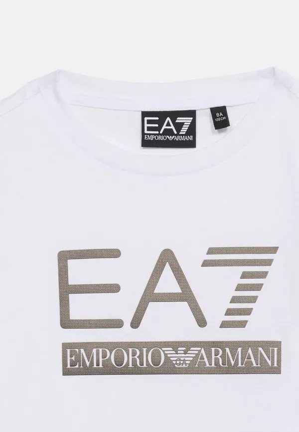 Футболка унисекс с принтом, обеспечивающая видимость поезда Ea7 Emporio Armani, белый — фото 3