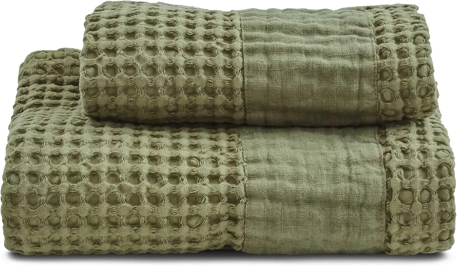 Набор полотенец вафельных Jaspy, 2 шт, 110x60 см и 60x40 см, Forest Green Lisola