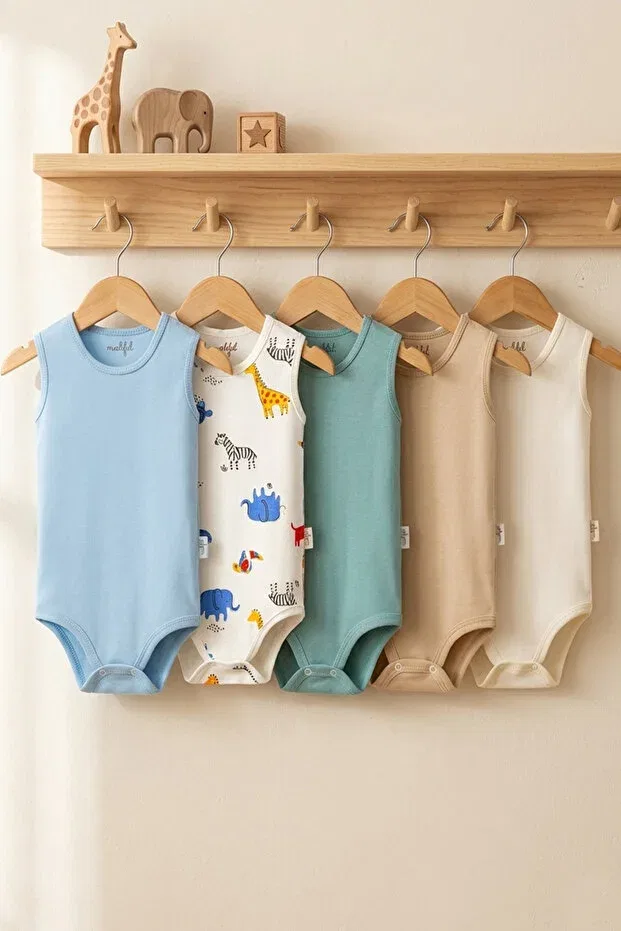 Детское боди без рукавов 5-пак Unisex Mahfel, Call