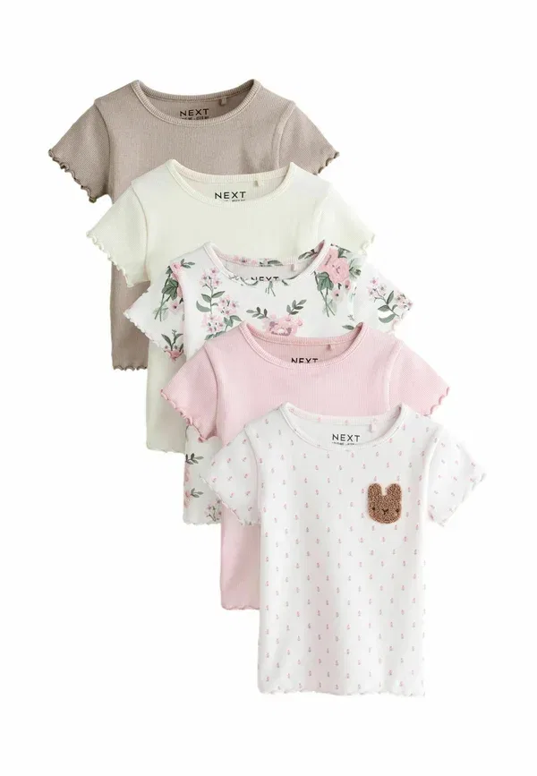 Комплект футболок с цветочным принтом Print T-shirt Next, pink, розовый
