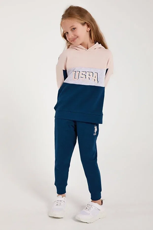 Детский спортивный костюм для девочек с капюшоном U.S. Polo Assn., Powder
