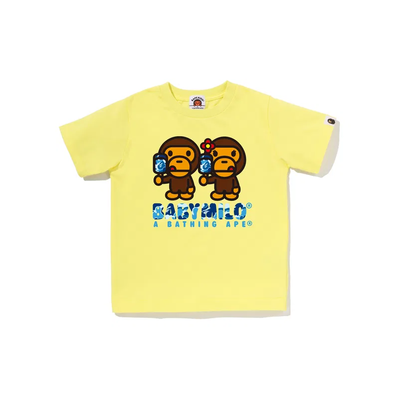 Детская футболка с круглым вырезом Pre School A BATHING APE, Yellow YEX