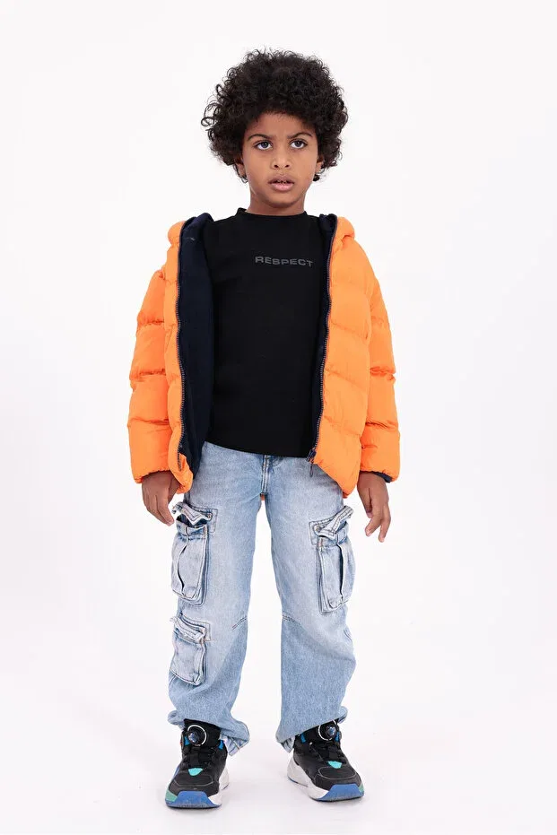 Детская куртка пуховик с капюшоном Roba Kids, Orange — фото 3