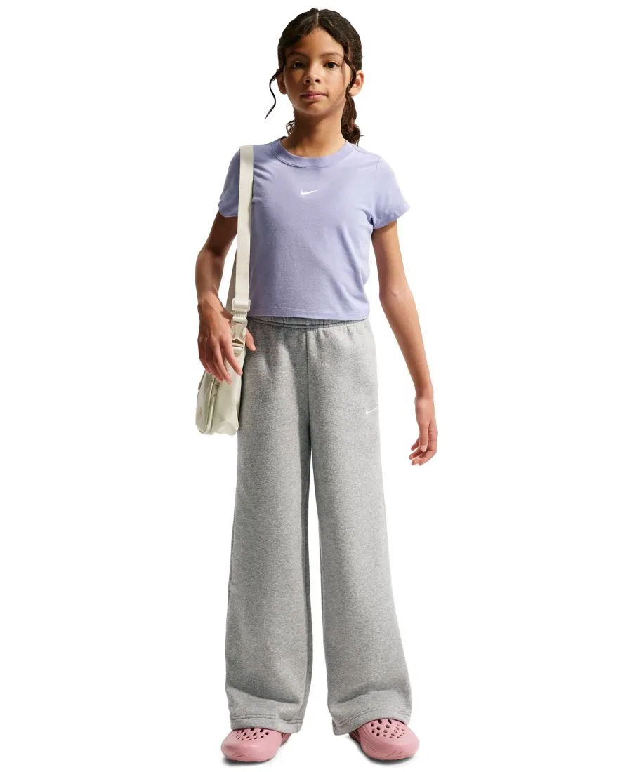 Штаны Nike Sportswear Studio Fleece Wide Leg Pants с открытым низом, Dark Gray Heather