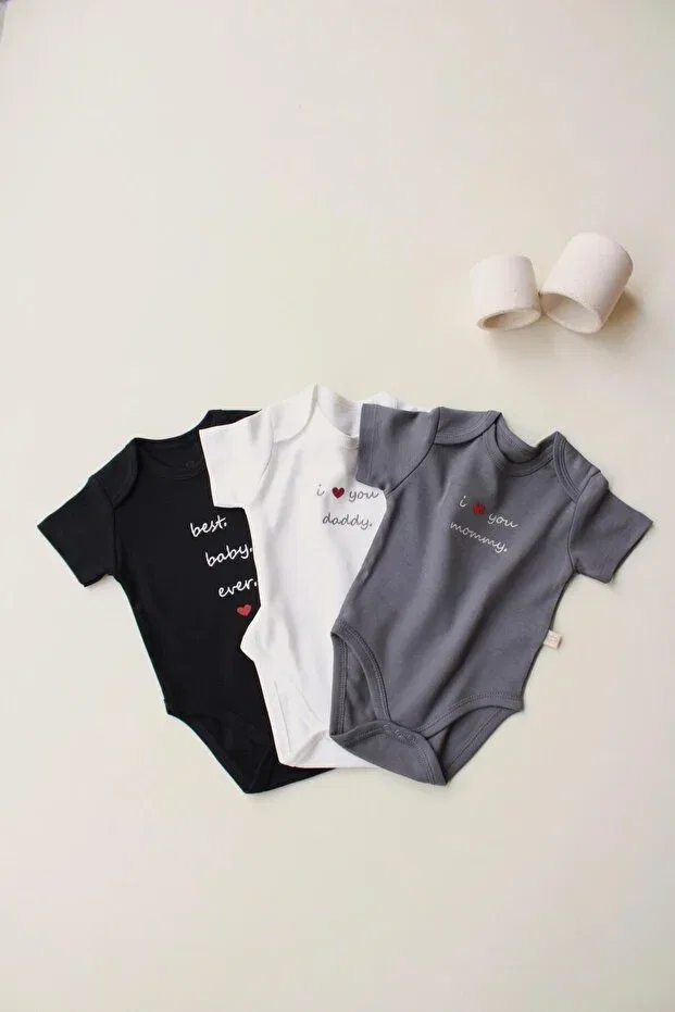 Детское боди с коротким рукавом, набор 3 шт, Ohlalakoala, Multicolor