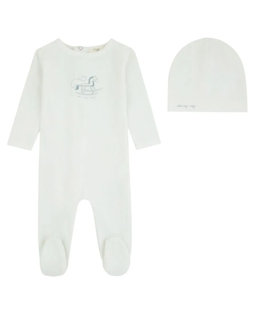 Комплект слипа и шапки Rocking Horse из хлопка NoggiWear, Cream