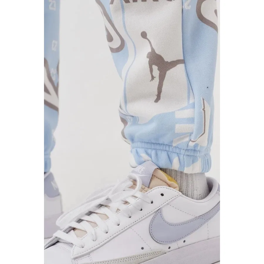 Штаны спортивные с принтом Jordan Fleece Nike, Сине-белый — фото 4