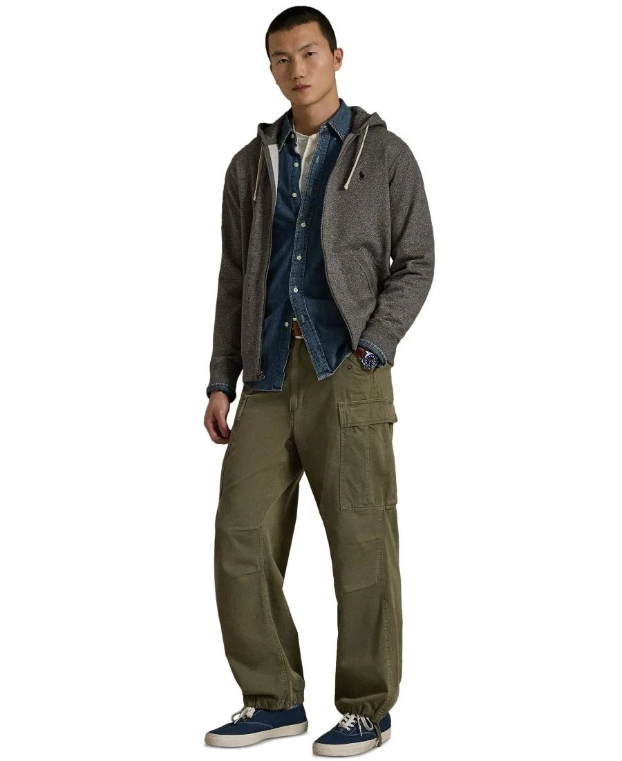 Худи из хлопкового флиса Cotton Fleece Hoodie Collection Polo Ralph Lauren, Ash Grey Heather — фото 3