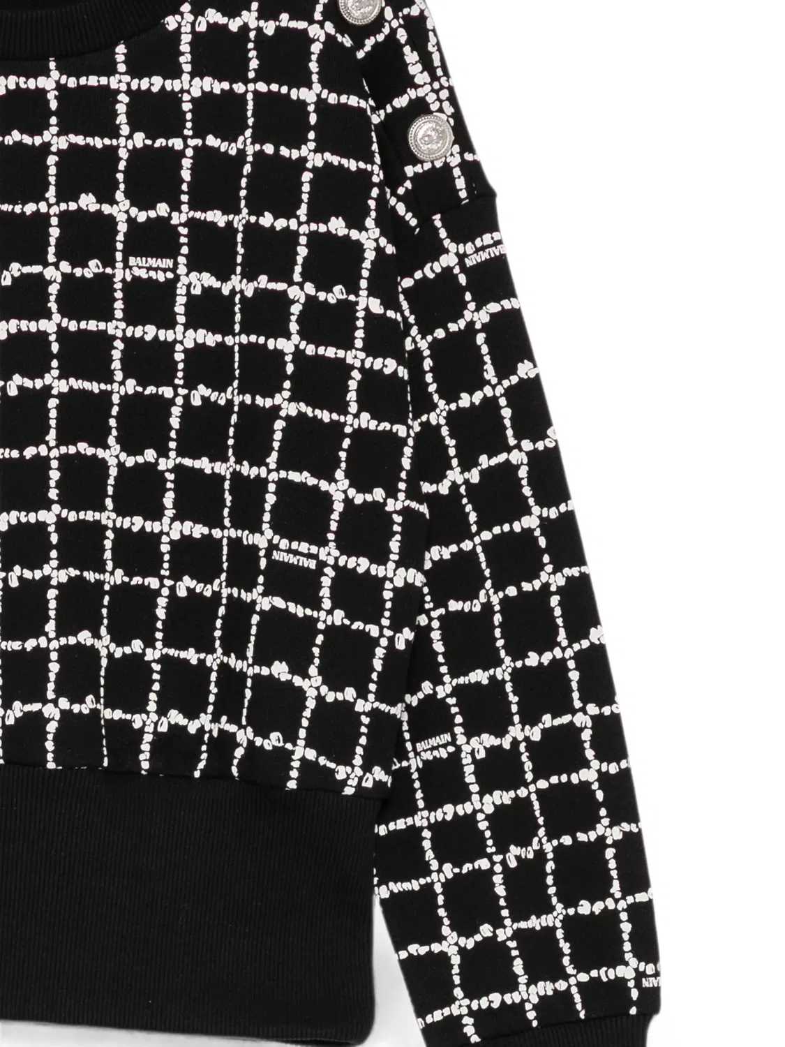 Клетчатая толстовка Balmain Kids, черный — фото 3