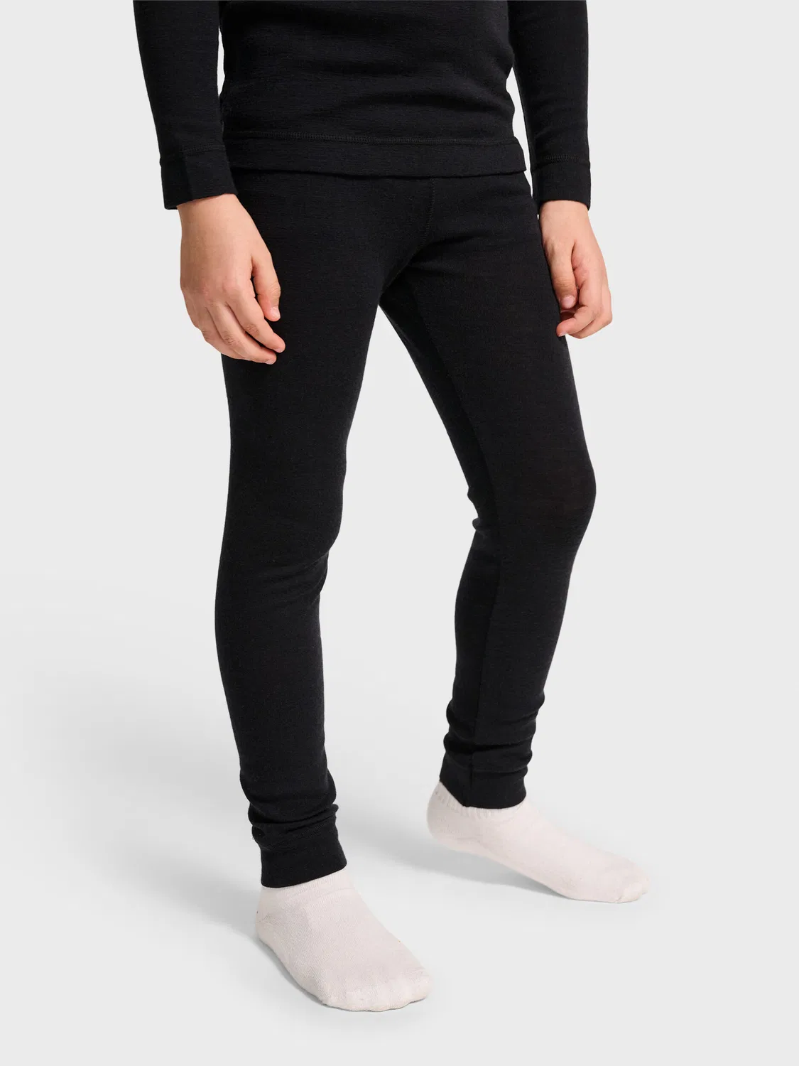 Детские шерстяные леггинсы с рифленой структурой Hummel, Schwarz — фото 2