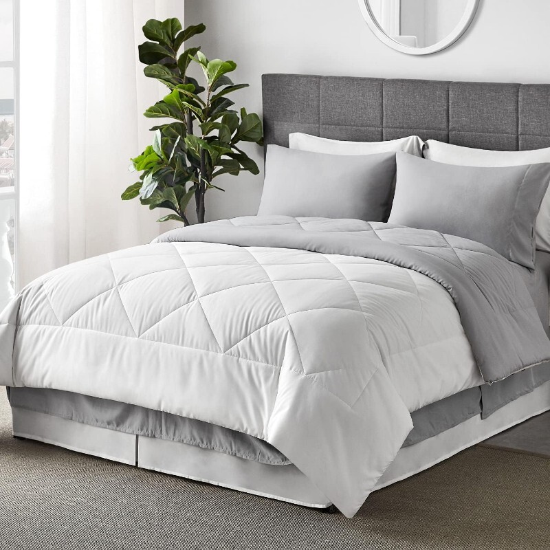 

Комплект двуспального постельного белья Bedsure King, 7 предметов, белый