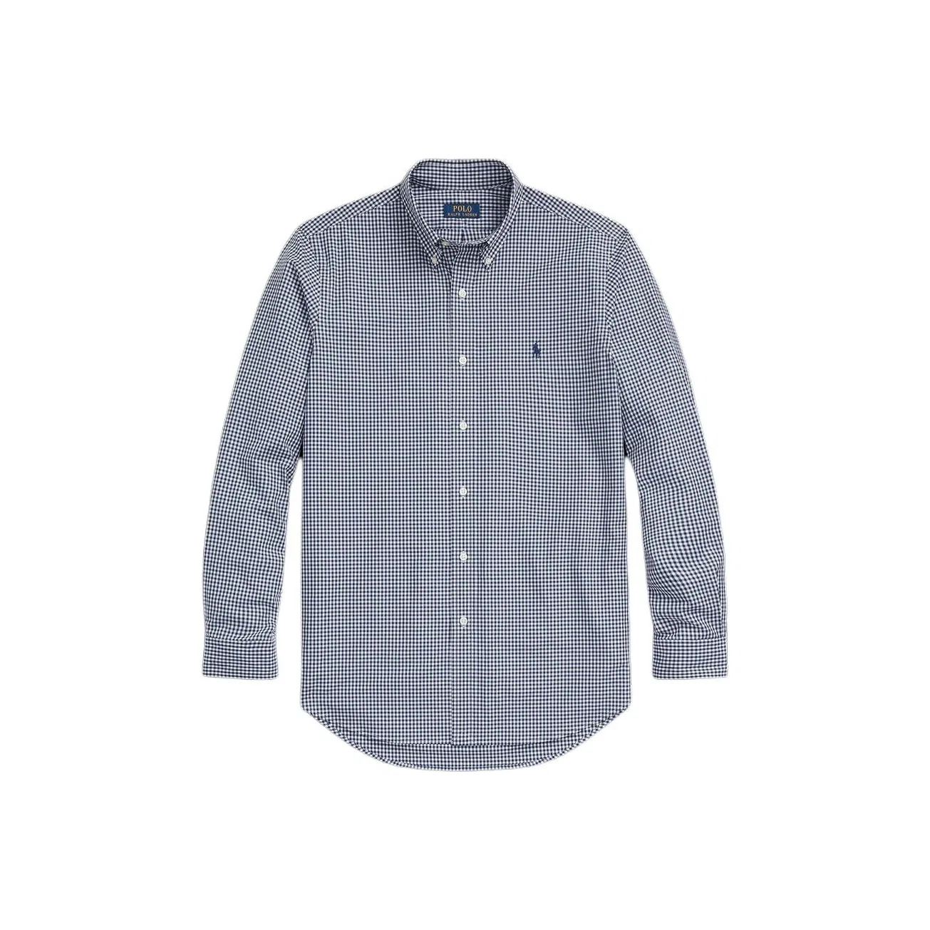 Рубашка Gingham Long-Sleeved Polo Ralph Lauren, Marine Blue
