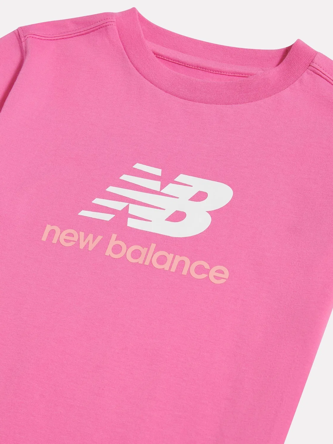 Футболка с логотипом New Balance Stacked Logo, розовая — фото 3