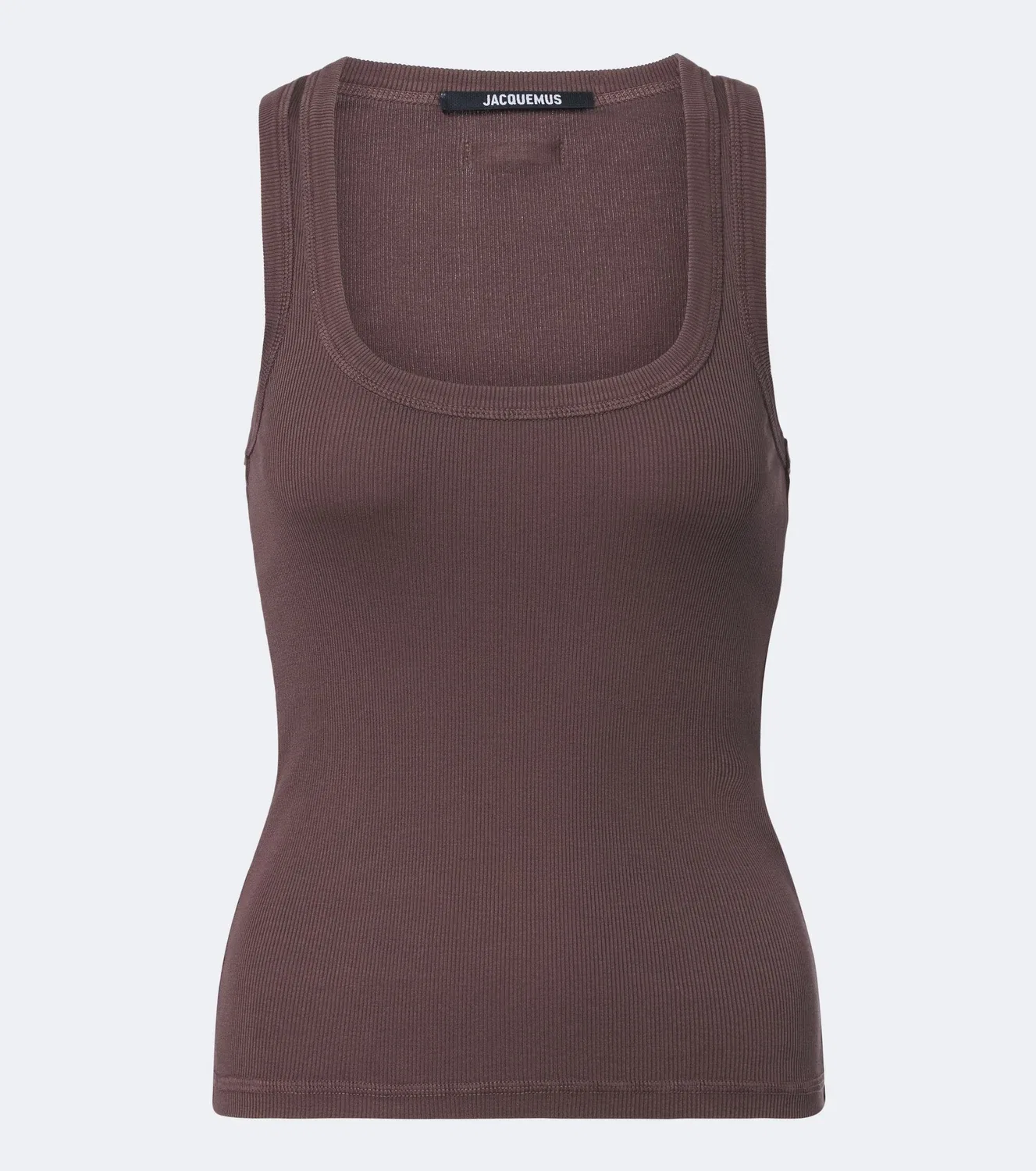 Топ-майка облегающего кроя из хлопка, Jacquemus, коричневый