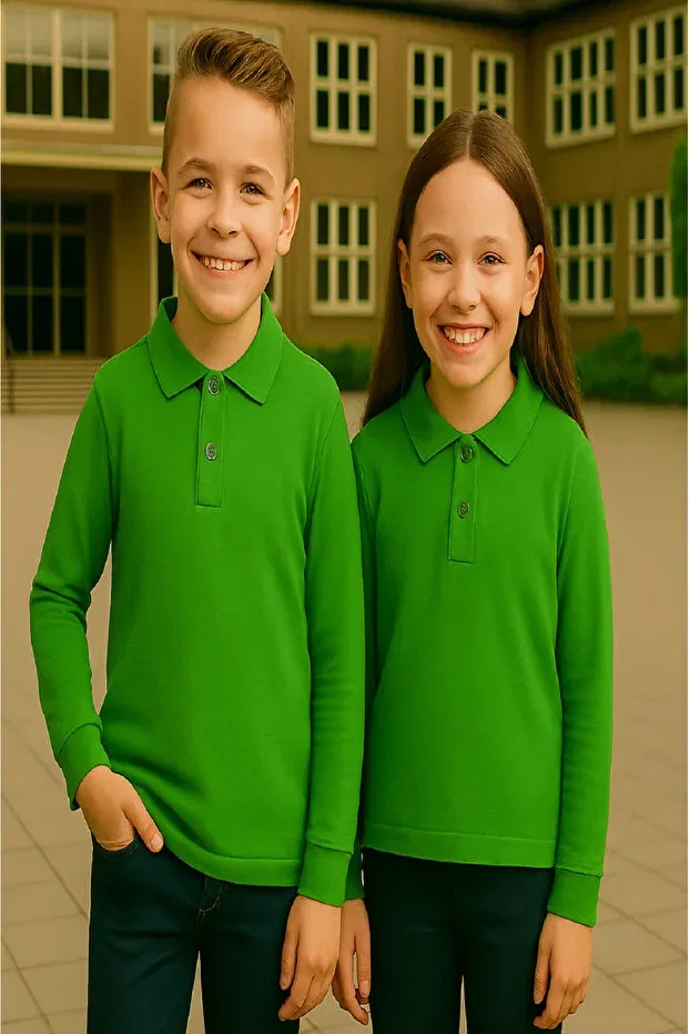 Детские свитшот для девочек с длинным рукавом Chulfa, Grass Green — фото 3