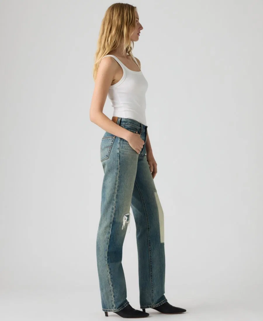 Джинсы прямого кроя с высокой талией, модель 501 90's Levi's, Med Blue — фото 4