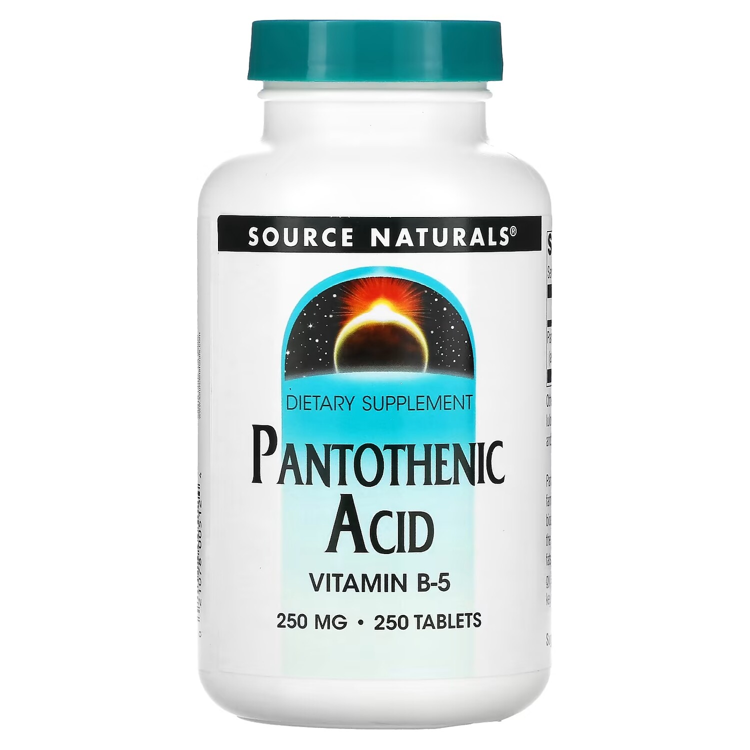 

Source Naturals пантотеновая кислота, 250 мг, 250 растительных капсул