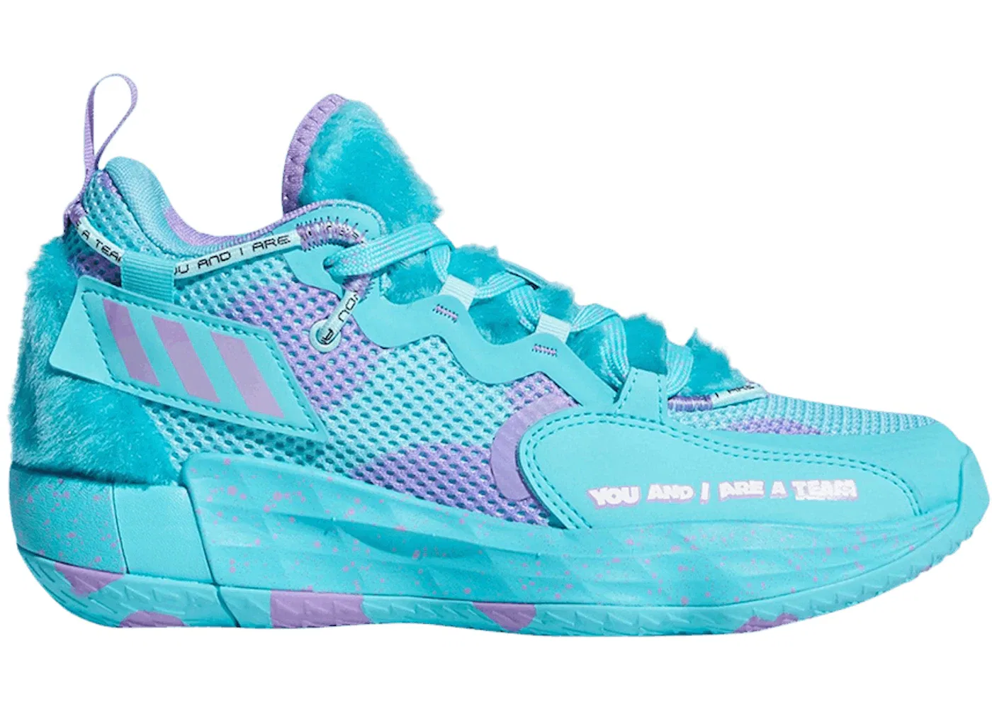 Детские кроссовки для активного спорта Adidas Dame 7 EXTPLY Monsters Inc. Sulley, Pulse Aqua/Pulse Aqua/Sonic