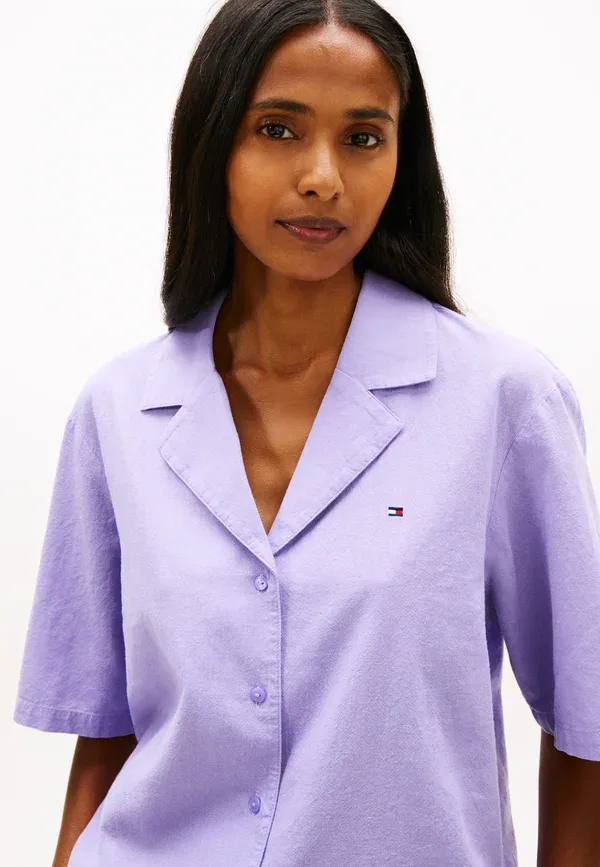 Комплект пижамы из льна Essential, Tommy Hilfiger, Purple Quartz, фиолетовый — фото 3