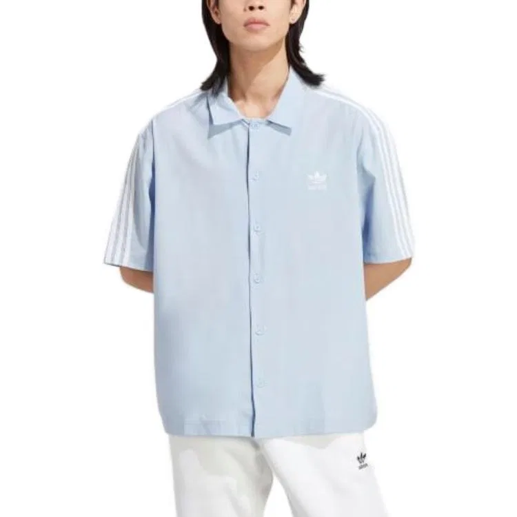 Мужская рубашка с отложным воротником Adidas Originals, Blue — фото 4
