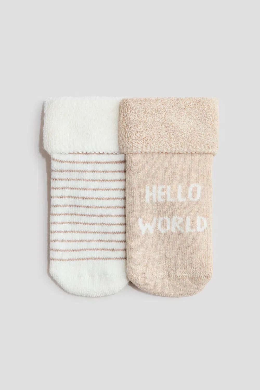 2 махровых носка в упаковке H&M, Hellbeige/Hello World