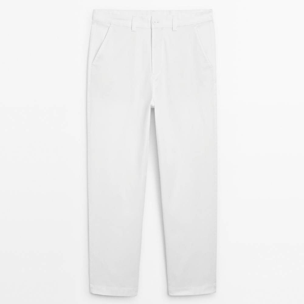 

Брюки Massimo Dutti Cotton Blend Balloon Fit, кремовый