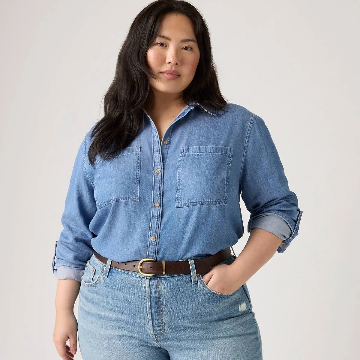 Рубашка с длинными рукавами Aspen Utility (большой размер) Levi's, Midtown Blue - Medium Wash
