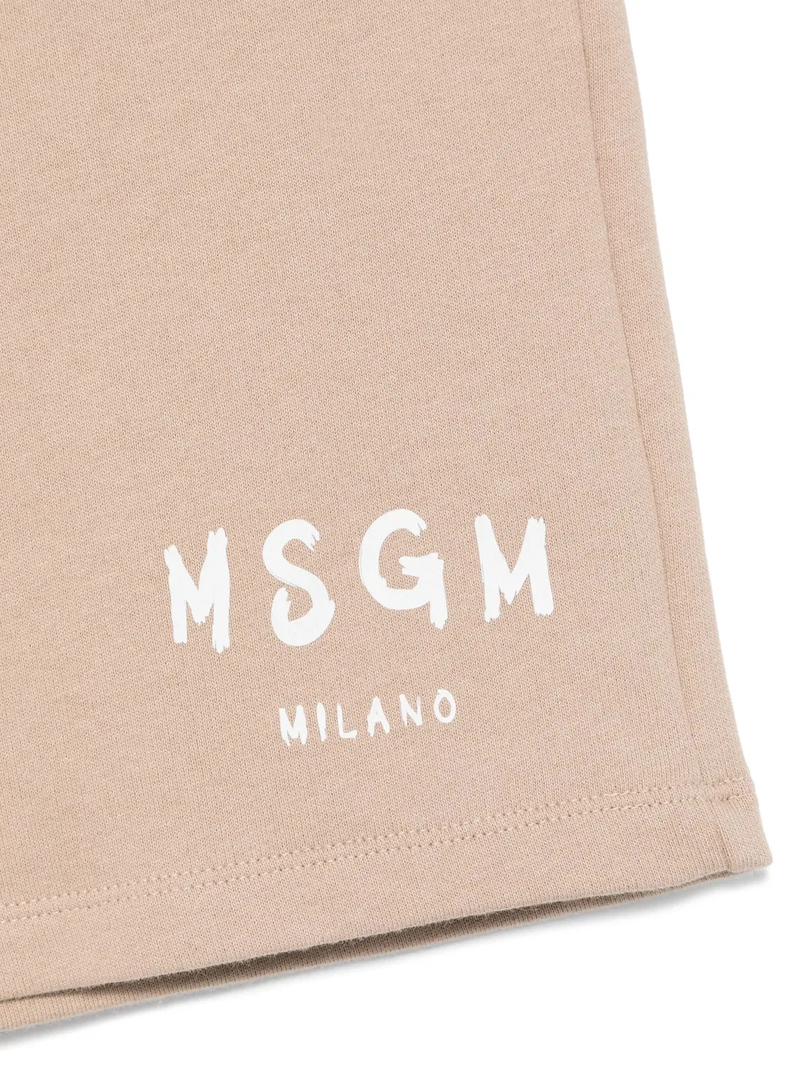 Шорты с логотипом в цвете миндаль MSGM, нейтральные — фото 2