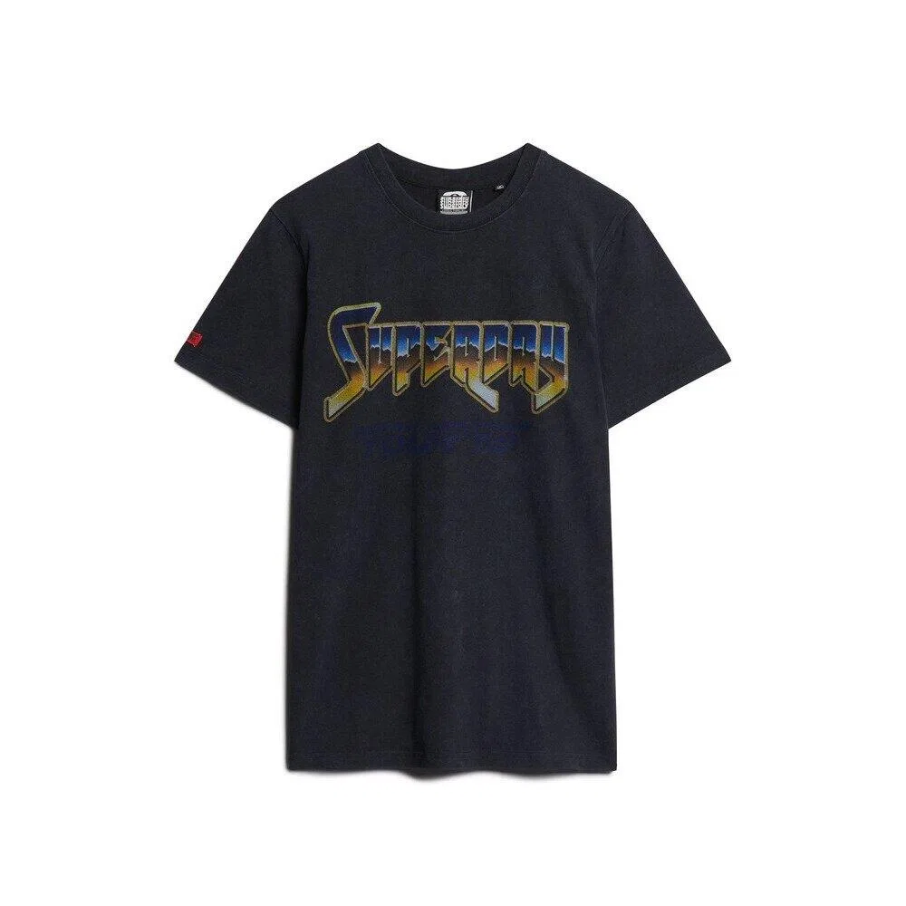 Мужская футболка с принтом Rockband Superdry, Schwarz