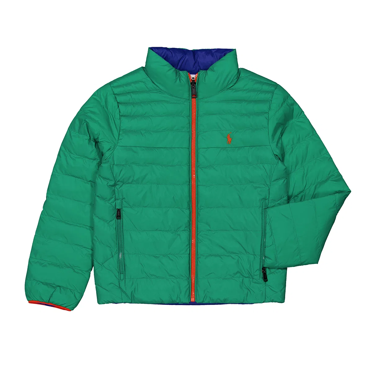 Куртка-пуховик мальчика с принтом Boys Puffer Jacket Polo Ralph Lauren, Kayak Green/Blue Saturn