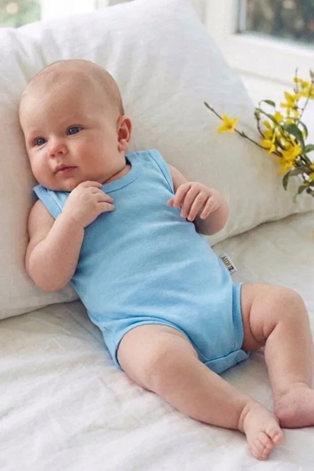 Детское боди для девочек хлопковое без рукавов Rocha Baby, Blue — фото 2