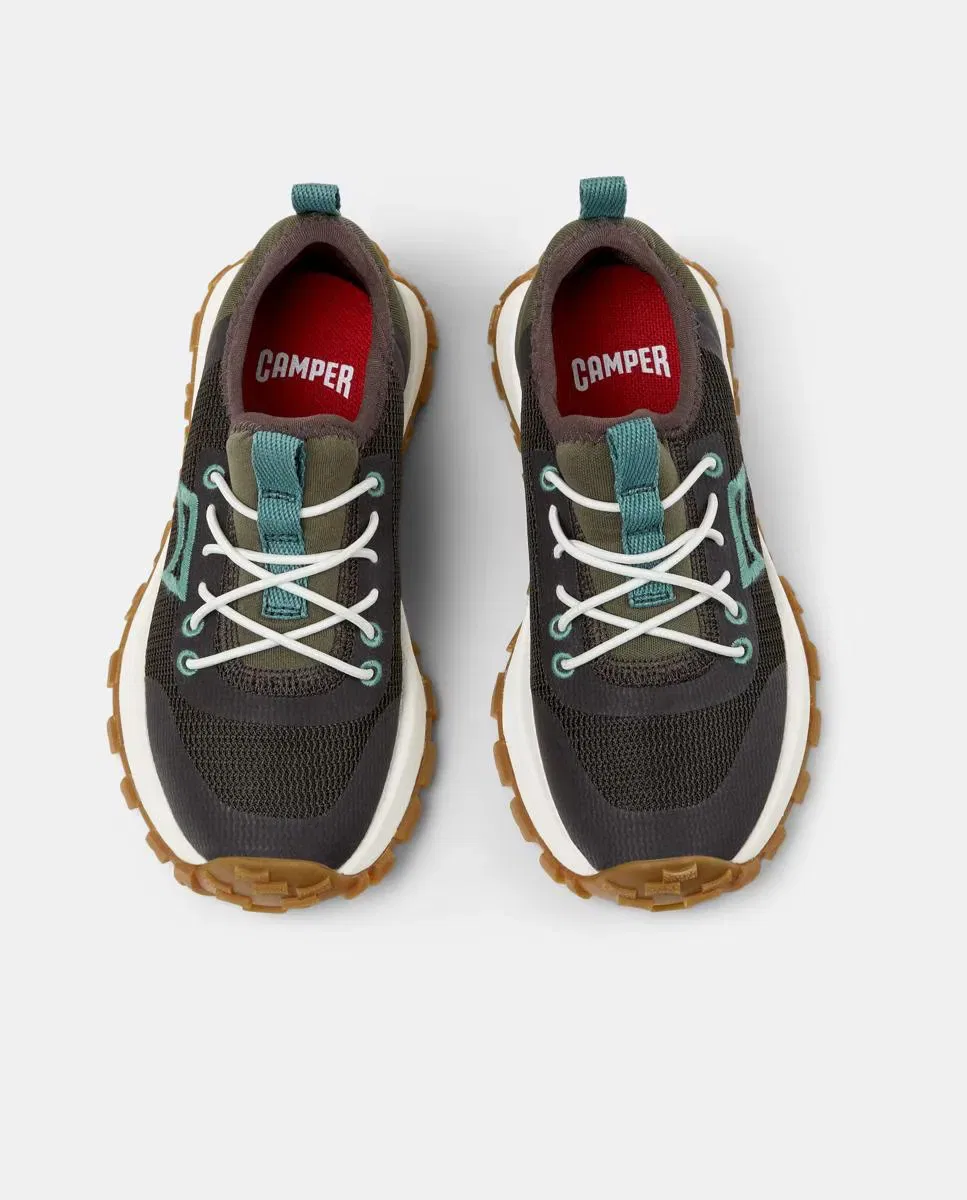 Кроссовки детские Camper Drift Trail, для мальчиков, на шнуровке, Negro / Verde — фото 3
