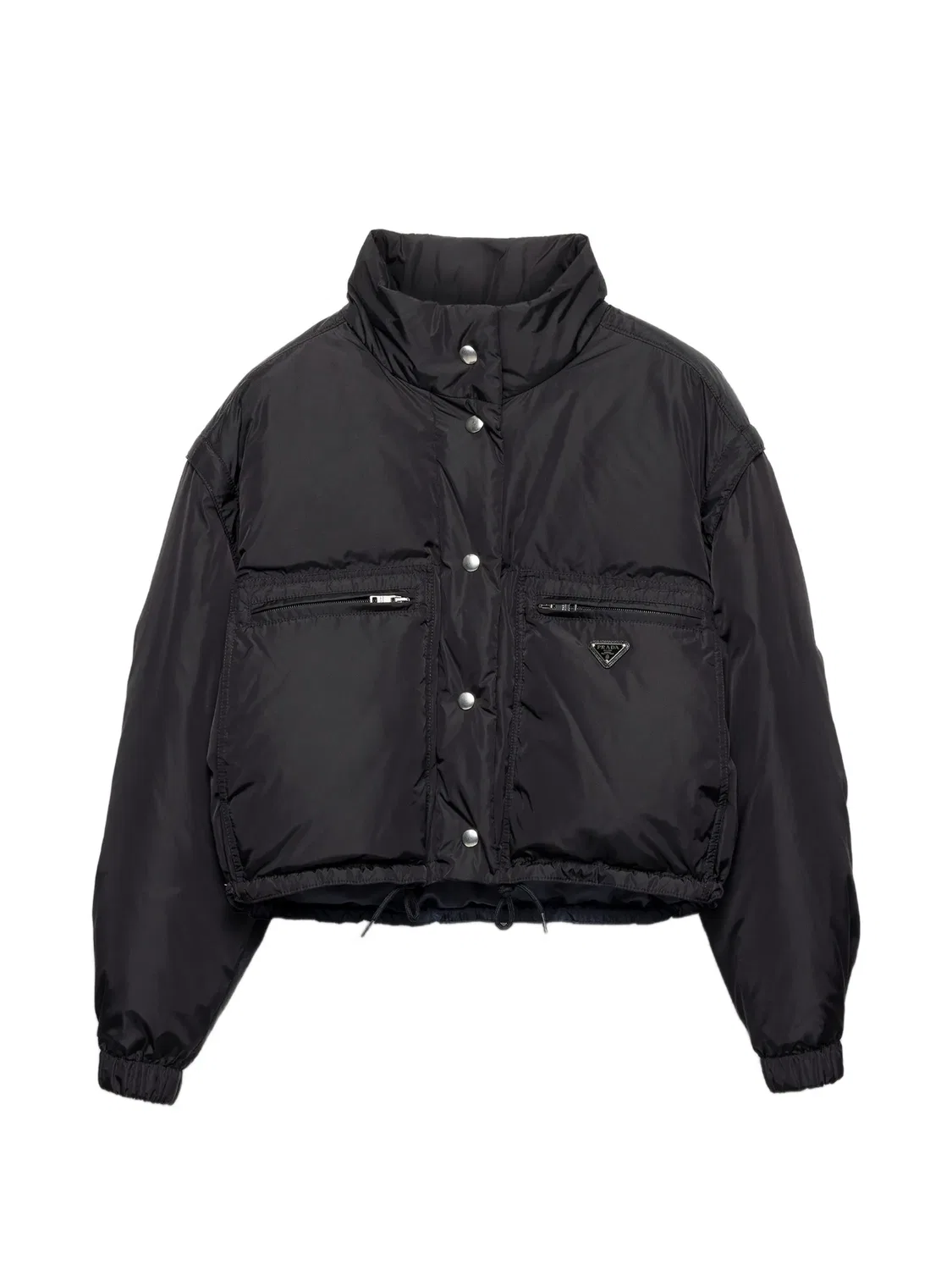 Prada Укороченный пуховик Re-Nylon черный