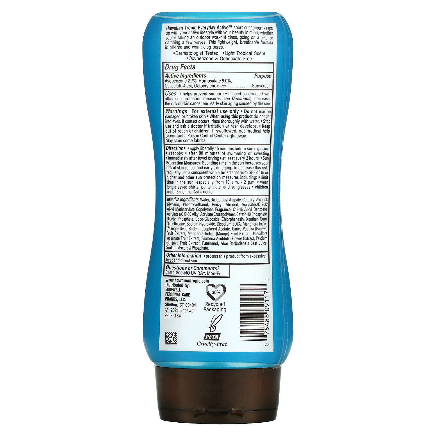 Hawaiian Tropic, Island Sport, солнцезащитное средство с широким спектром защиты, SPF 50, легкий тропический аромат, 236 мл — фото 3